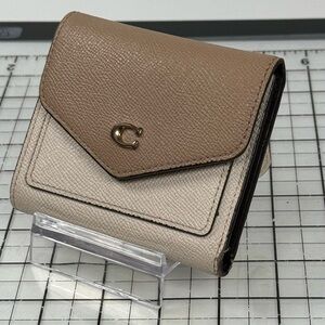 Coach Two-Tone Tan & Cream Small Wallet